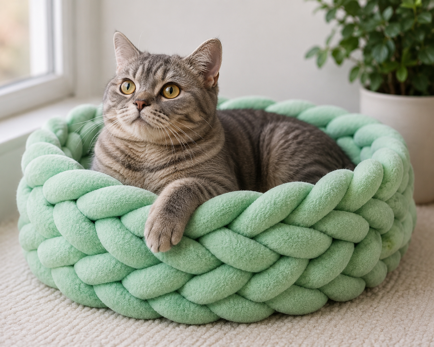 Luxury Chunky Knit Cat Nest