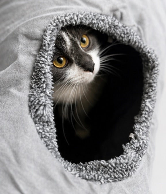 Luxury Grey Cat Play Tunnel – 130cm
