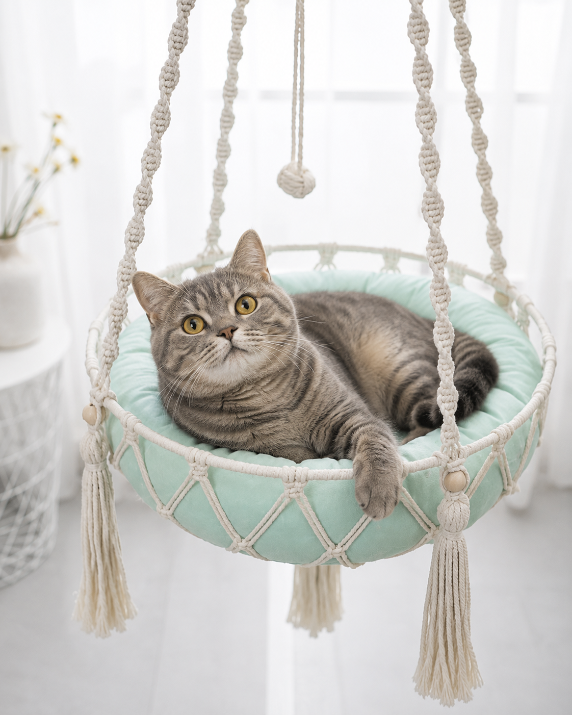 Boho Hanging Cat Hammock