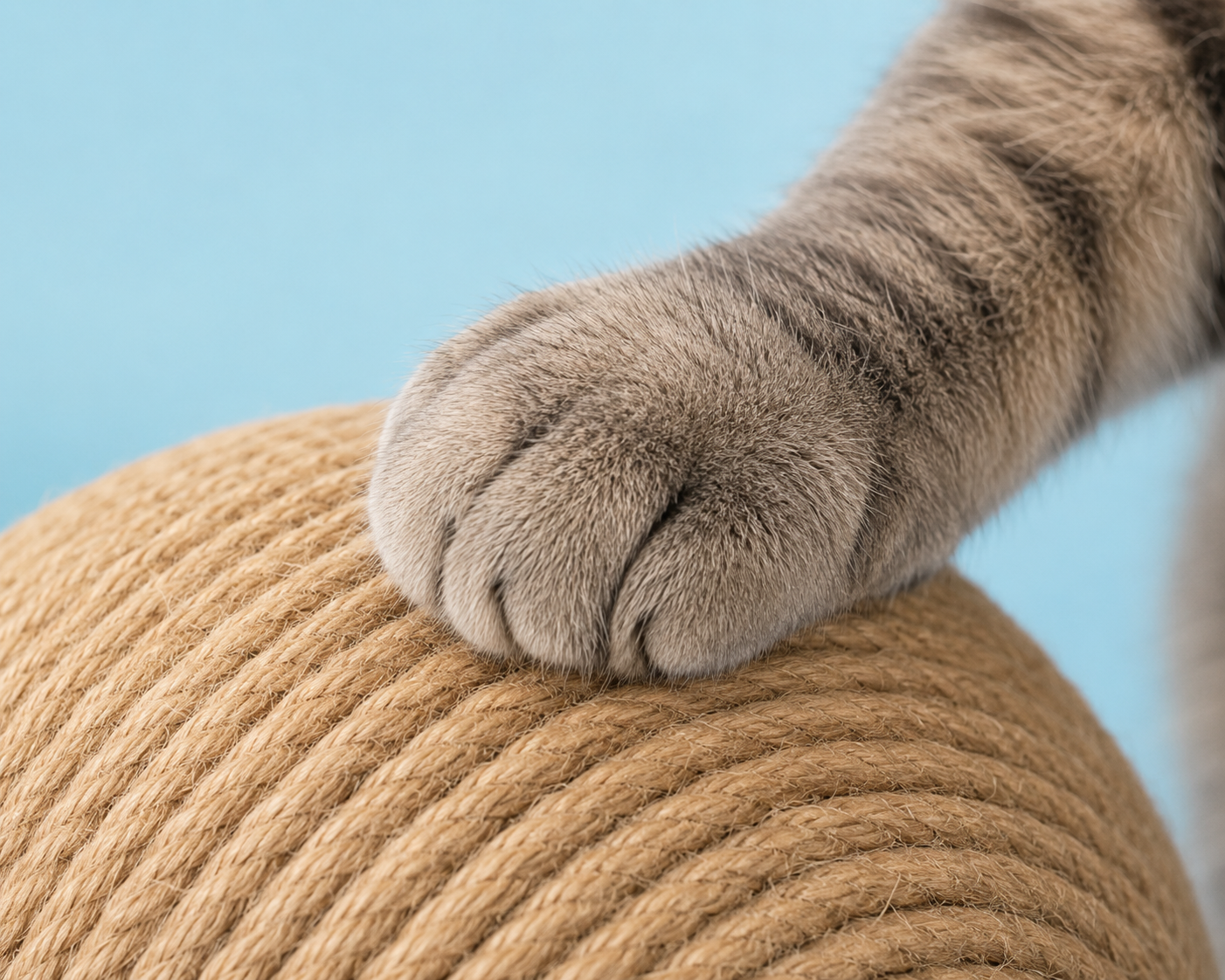 Natural Sisal Cat Scratching Ball with Wooden Stand